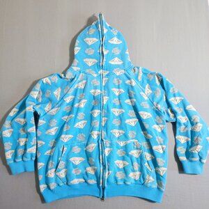 BBC Billionaire Boys Club full zip hoodie boys XL light blue with graphic